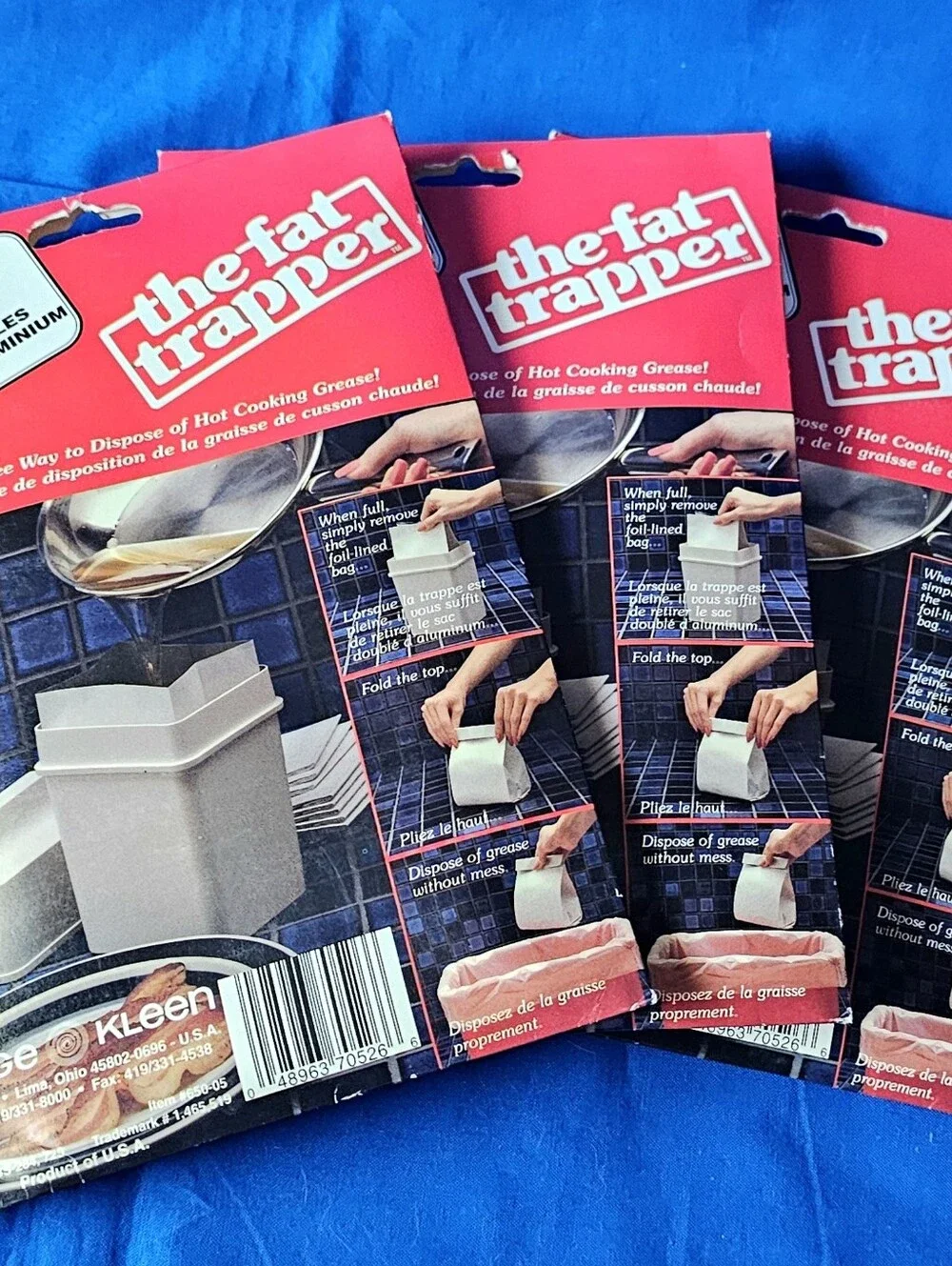 3 Pack Range Kleen Fat Trapper Refill Bags 15 Count Grease Storage Heat Safe NEW